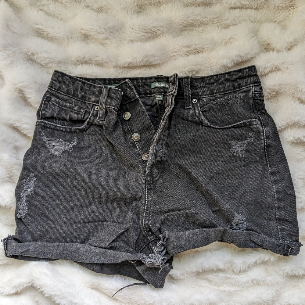 Black Jean Shorts